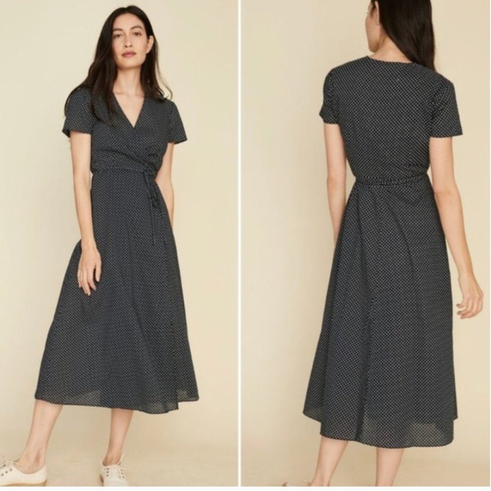 Jenni Kayne Polka Dot Cotton Wrap Style Dress